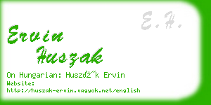 ervin huszak business card